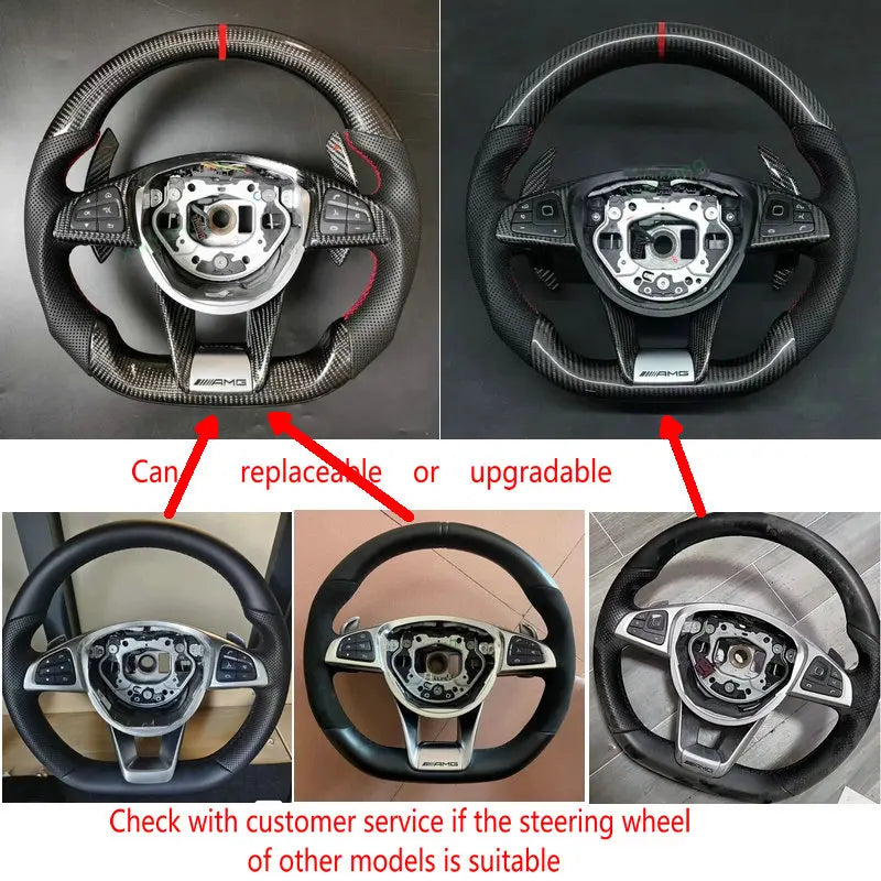 Volant AMG en carbone véritable & cuir premium – Finition sport Mercedes-Benz