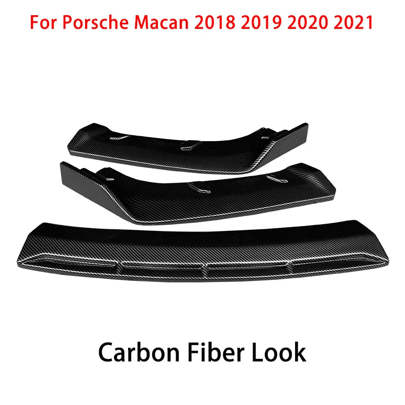 Lèvre avant style carbone Porsche Macan – Finition premium en ABS (2018–2021)