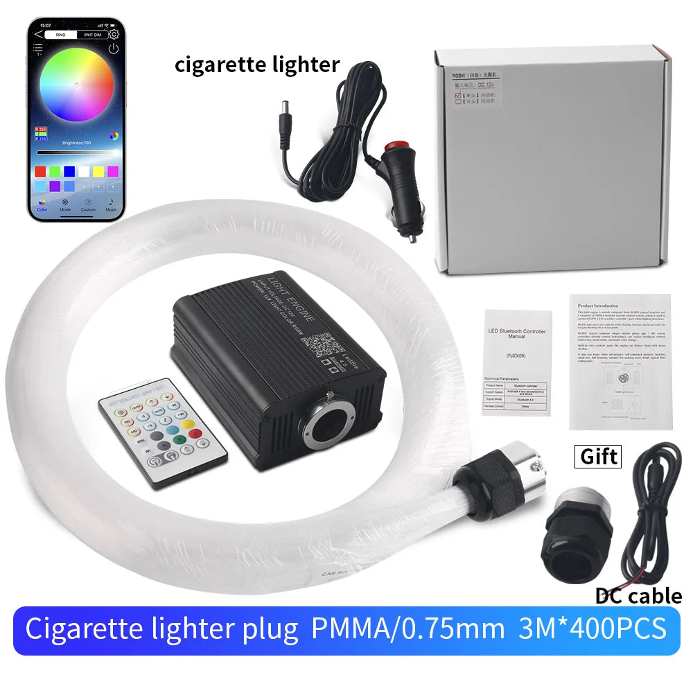 Ciel étoilé LED 16 W à fibre optique – Ambiance premium pour intérieur automobile