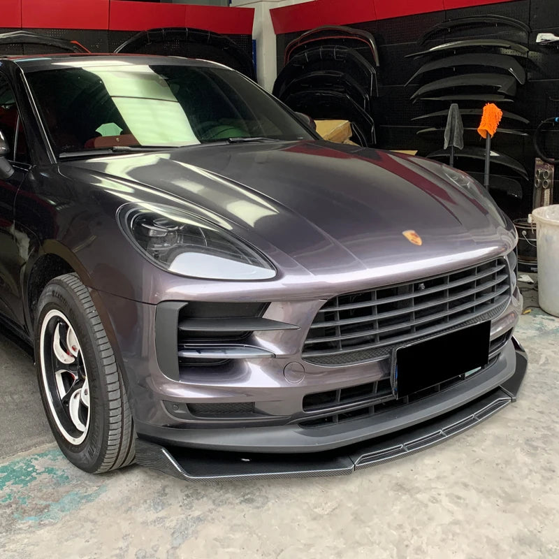 Lèvre avant style carbone Porsche Macan – Finition premium en ABS (2018–2021)