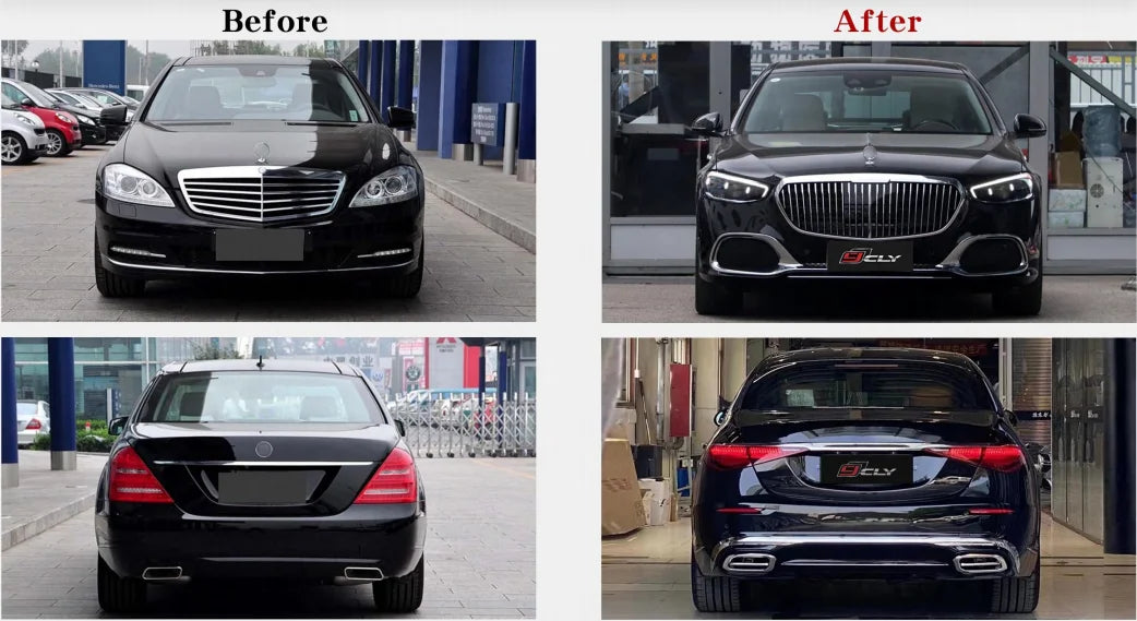 Kit carrosserie prestige Mercedes-Benz Classe S W221 – Transformation style W223 Maybach (2021–2024)