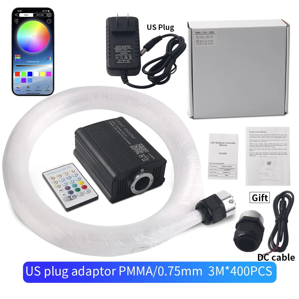 Ciel étoilé LED 16 W à fibre optique – Ambiance premium pour intérieur automobile