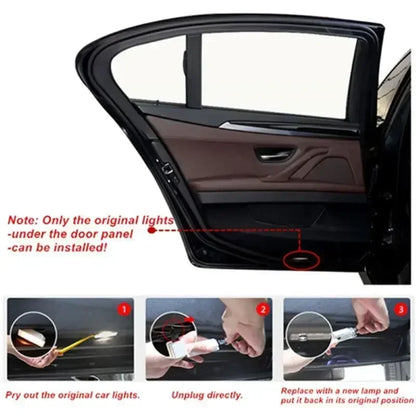 Éclairage d’accueil LED avec logo BMW – Projecteurs de portière pour modèles E & F