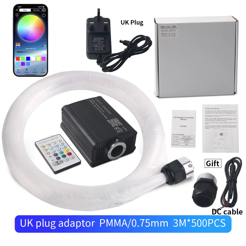 Ciel étoilé LED 16 W à fibre optique – Ambiance premium pour intérieur automobile