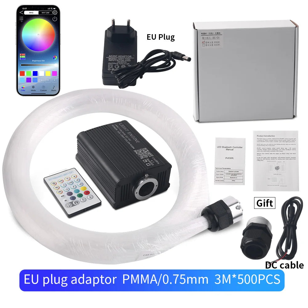 Ciel étoilé LED 16 W à fibre optique – Ambiance premium pour intérieur automobile